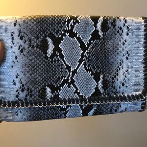Phase3 Snake Embossed Faux Leather Clutch.
